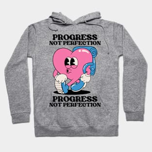 Progress, Not Perfection. Motivational and Inspirational Quotes, Inspirational quotes for work, Colorful, Vintage Retro Hoodie